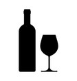 bottle wineglass vector image