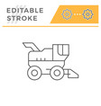 combine harvester line icon vector image vector image