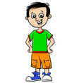 funny boy character cartoon vector image