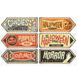 halloween events retro signs collection vector image vector image