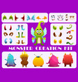 monster creation kit for build fantasy personage vector image