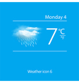 realistic weather icon cloud with downpour vector image vector image