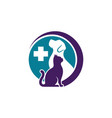 cat and dog logo design template vector image