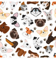 cute puppy and dog mixed breed seamless pattern vector image