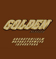 golden font lettering typeface vintage poster vector image