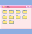 interface of window application or screen files vector image