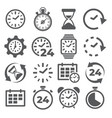 time and clock icons on white background vector image