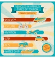 vehicles in various types of tourism vector image