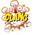 word clang on comic cloud explosion background vector image