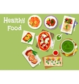 lunch meal dishes icon for healthy food design vector image