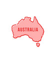 red simple thin line australia cartoon icon vector image vector image