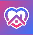stay home icon house with heart vector image