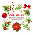 christmas design elements set vector image