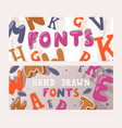 hand drawn fonts banner vector image vector image
