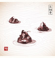 japanese rock garden in vintage style traditional vector image