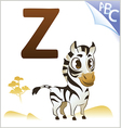 animal alphabet for the kids z for the zebra vector image