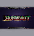 editable text effect - kuwait with its national vector image