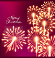 merry christmas fireworks vector image
