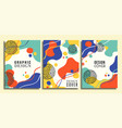 abstract retro 90s style color greeting card set vector image vector image