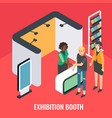 exhibition booth stand isometric vector image