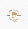happy baker premium pastry emblem sign vector image