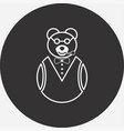 bear icon with glasses and a pipe vector image vector image