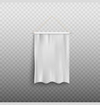 blank realistic white pennant with flowing silk vector image vector image