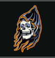 hand drawn of grim reaper head vector image