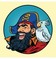happy pirate with a parrot on his shoulder vector image