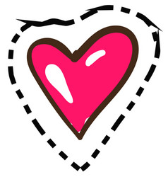 heart shape love icon sticker on white vector image vector image