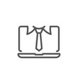 online meeting businessman and laptop flat icon vector image vector image