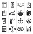 set of icons for business finance m-banking vector image