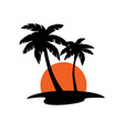 summer beach palm tree tropical island vacation vector image