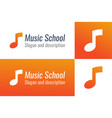 logo for music school with musical note vector image
