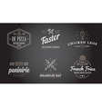 set of fastfood fast food elements icons vector image