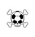 skull soccer ball football skeleton head emblem vector image