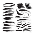 brush strokes ink black painting - creative set d vector image vector image