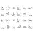 charts black icons set vector image