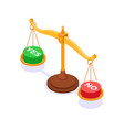 choice yes or no on scales concept vector image
