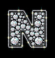 letter n made from sparkling diamonds eps vector image