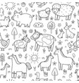 black and white mother baby animals seamless vector image vector image