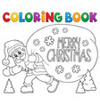 coloring book santa claus thematics 6 vector image