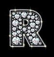 letter r made from sparkling diamonds eps vector image
