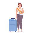 smiling female passenger with tickets vector image vector image