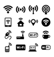 wireless technology wi-fi web icons set vector image vector image