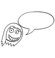 cartoon of female woman head with empty speech vector image