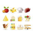 food and drink icons vector image