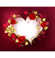 heart with roses vector image