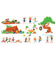 outside summer tent children playing activity vector image