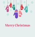 winter clothes christmas card with mittens vector image